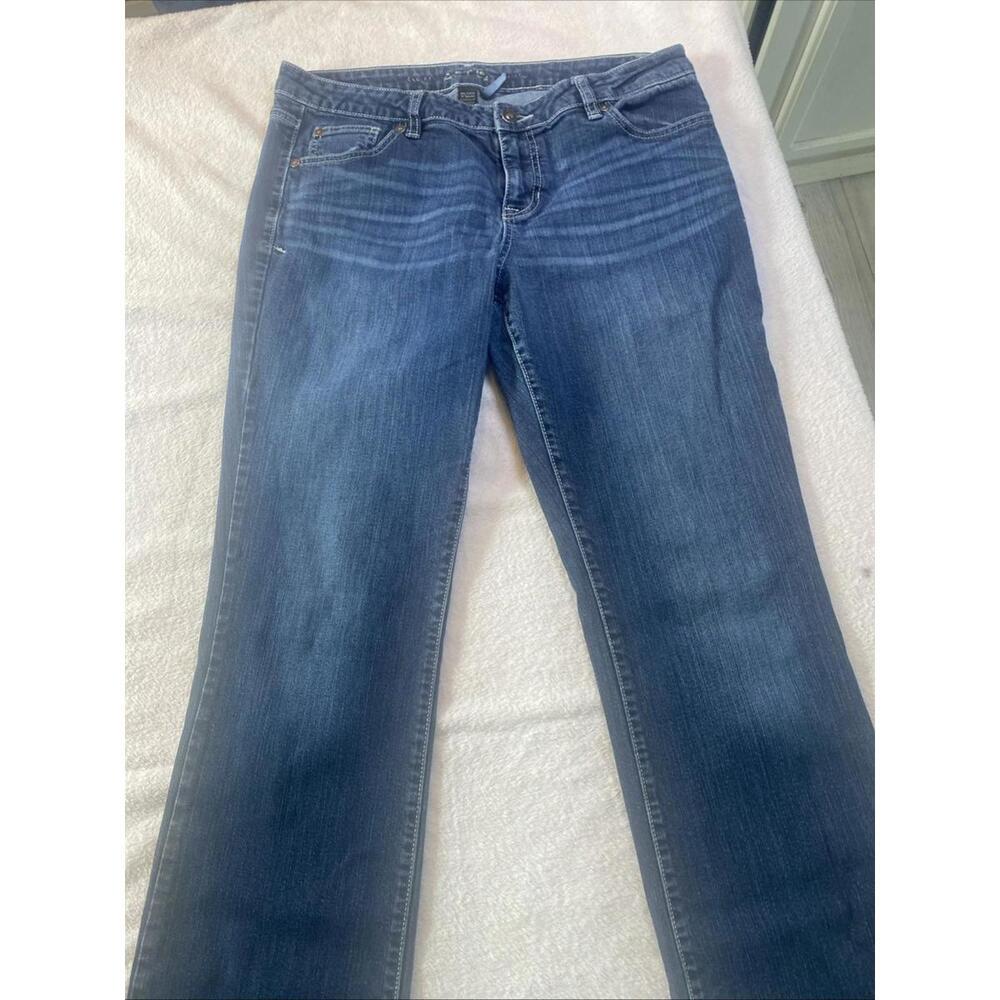 APT 9 Jeans Modern Fit Size 12 Straight Blue Denim Embroidered